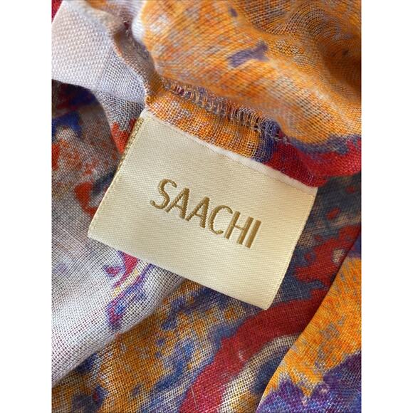 Saachi Infinity Scarf One Size Colorful Floral Art To Wear Bohemian 100% Modal - Picture 4 of 8